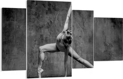 Produktbild von Bild auf Leinwand - Leinwandbild - 4 Teile - Tanz Figur Schwarz und Weiß - 120x70cm - Wand Bild - Wanddeko - Wandbilder - Leinwanddruck - Bilder - Wanddekoration - Leinwand bilder - DL120x70-4348