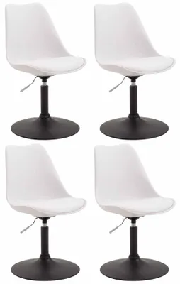 Produktbild von CLP 4er Set Esszimmerstühle Maverick Kunststoff drehbar und stufenlos verstellbar weiß Gestell Farbe schwarz