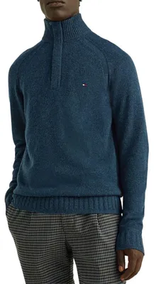 Immagine prodotto di Tommy Hilfiger - Maglione da uomo con mezza zip e maniche raglan NA536 (M) (petrolio)