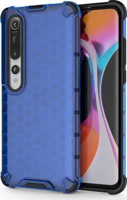 Produktbild von Mobigear Honeycomb  Xiaomi Mi 10 Hülle Hardcase Backcover Stoßfest - Blau