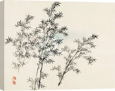 Produktbild von Japanischer Kunstdruck auf Leinwand - Bairei Kono, Bambus - 60x40 cm