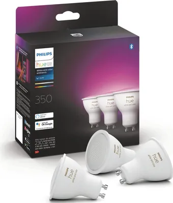 Produktbild von Philips Hue White Color Ambiance GU10 LED Lampe Dreierpack dimmbar bis zu 16 (119,94)