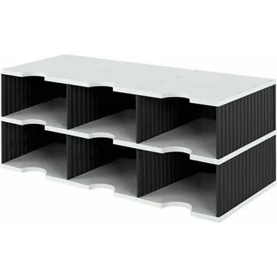 Produktbild von styro Grundeinheit styrodoc trio 6 Fächer schwarz/grau