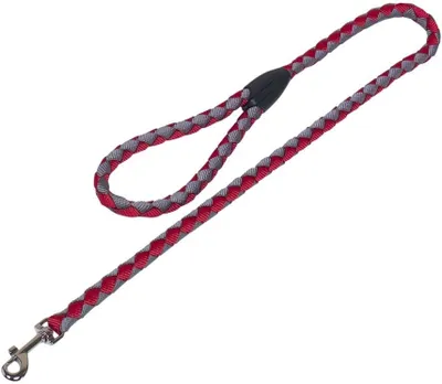 Image de Nobby Leine "Corda", rouge/gris, L : 100 cm ; B : 18 mm