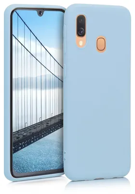 Produktbild von kwmobile Handyhülle für Samsung Galaxy A40 Hülle - TPU Case - Kabelloses Laden - Schutzhülle Cover in Hellblau matt