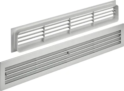Produktbild von Lüftungsgitter BRISE 457 x 92 x 17 mm Silber lackiert doppelseitig durchblicksicher Türbelüftung Schlitzlochung Türlüftung Belüftung von SO-TECH
