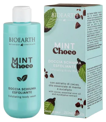 Productafbeelding van Bioearth, Mint Choco, reinigende en exfoliërende douchegel, geschikt voor alle huidtypen, 250 ml