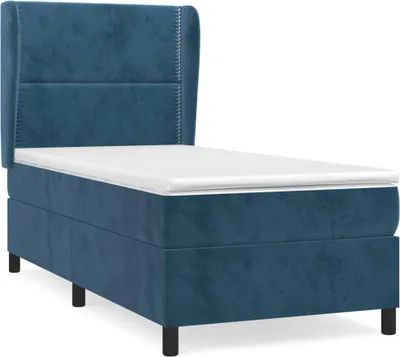 Productafbeelding van vidaXL Boxspringbed met matras, donkerblauw, 100x200 cm, fluweel