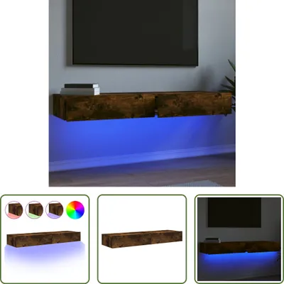 Produktbild von The Living Store TV-Schränke mit LED-Leuchten 2 Stk. Räuchereiche 60x35x15,5 cm