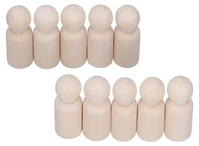 Image de Lot de 10 figurines en bois à peindre : poupées en bois pour enfants, style graffiti, à peindre soi-même