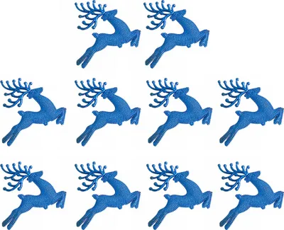 Produktbild von 10 Stück Rentier-Hängeornamente aus Kunststoff, glitzernde Elch-Weihnachtsbaumdekorationen, Weihnachtsgeschenke