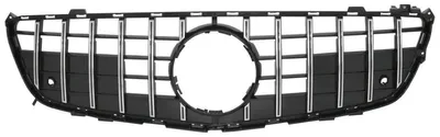 Image de Calandre pour Mercedes Classe SL R231, modèles 2012-2016, style GT-R Panamericana, noire avec accents chromés.