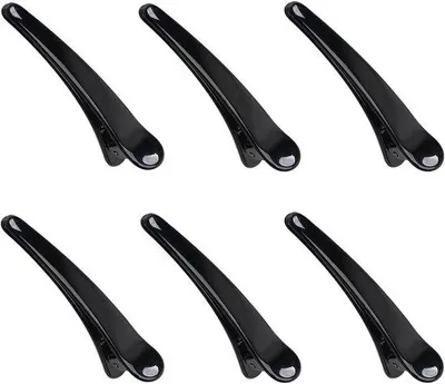 Produktbild von Professionelle Haarsektionsklammern 6 Stück schwarz aus Kunststoff