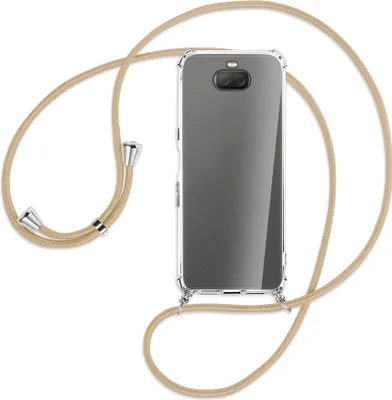 Produktbild von Handykette Backcover-Schutzhülle mit Band (Metall silberfarben) für Sony Xperia 10 Plus - caramel