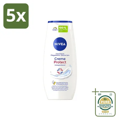 Image de 5 x Gel douche crème NIVEA Protect & Dexpanthenol - 250 ml - Pack économique - 5 pièces
