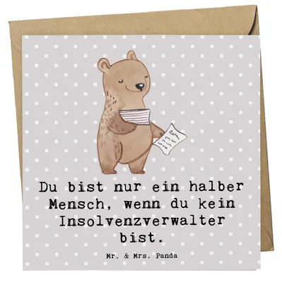 Produktbild von Mr. & Mrs. Panda Grußkarte Insolvenzverwalter Herz - Grau Pastell - Geschenk, doppelkarte, faltkarte, anlasskarte, Glückwunschkarte, Klappkarte