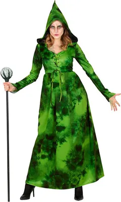 Produktbild von Widmann - Kostüm Waldhexe, Kleid mit Kapuze, Witch, Zauberin, Magierin, Mottoparty, Halloween, Walpurgisnacht