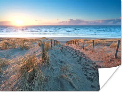 Produktbild von MuchoWow® Poster Strand - Meer - Sonne - Düne 160x120 cm - Foto Plakat