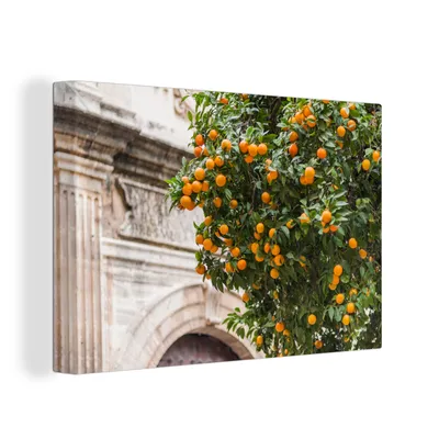 Obrázek produktu pro OneMillionCanvasses® Malba na plátně Nástěnná malba na plátně - Katedrála v Málaze s pomerančovníkem - 150x100cm
