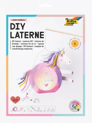Produktbild von folia Laternen-Bastelset SWEET RAINBOW irisierend-pink