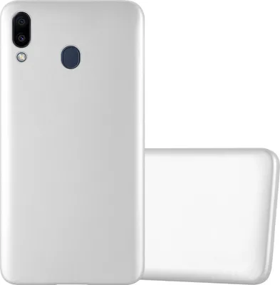 Produktbild von Cadorabo Schutzhülle für Samsung Galaxy M20 Hülle in Silber Handyhülle TPU Silikon Etui Cover Case