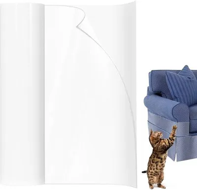 Produktbild von Katenschutzband, 20 cm x 5 m, transparent, für Türen, Wände, Möbel und Sofas