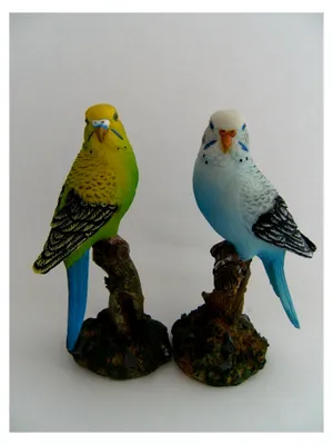 Produktbild von 2 Deko Figuren Wellensittiche, je 16 cm
