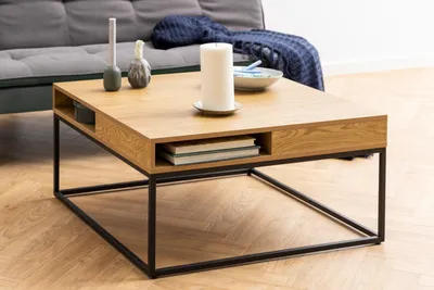 Produktbild von Couchtisch >Willford< in Wildeiche, MDF, Stahl - 80x40x80cm (BxHxT)