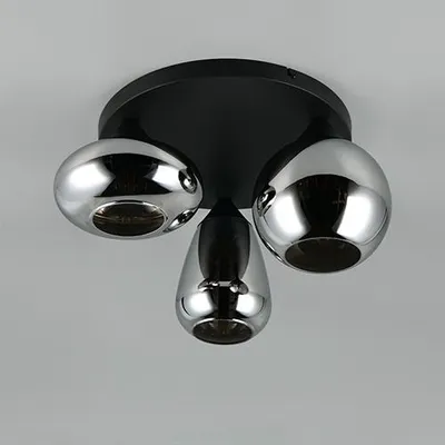 Image de Plafonnier, noir, 3 flammes, H 24,5 cm
