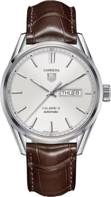 Zdjęcie produktu dla Zegarek męski Tag Heuer Carrera z paskiem skórzanym, srebrno-brązowy, model WAR201B.FC6291