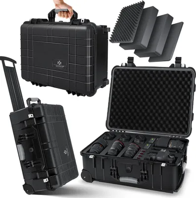 Produktbild von KESSER® Transportkoffer Fotokoffer Werkzeugkoffer mit Schaumstoff, Hartschalen-Kamerakoffer Universalkoffer mit Rollen Teleskopgriff, Wasserdicht Outdoor Trolley, Wetterfest, Stoßfest