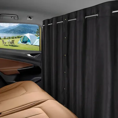 Produktbild von Auto Trenngardine 160 x 106 cm, Sichtschutzvorhang, Sonnenschutz, abnehmbar, für Camping