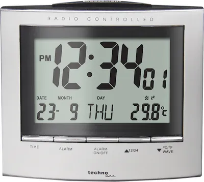 Produktbild von Rádiom riadený budík Technoline WT280 s ukazovateľom dátumu, ukazovateľom vnútornej teploty, rádiom riadené hodiny s možnosťou manuálneho nastavenia,