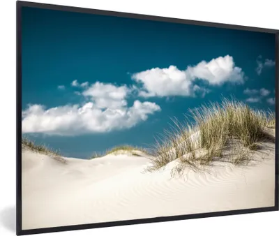 Produktbild von MuchoWow® MuchoWow® Gerahmtes Poster Strand - Dünen - Gras 60x40 cm - Poster mit zchwarzem Bilderrahmen - Printing - Wanddeko Schlafzimmer