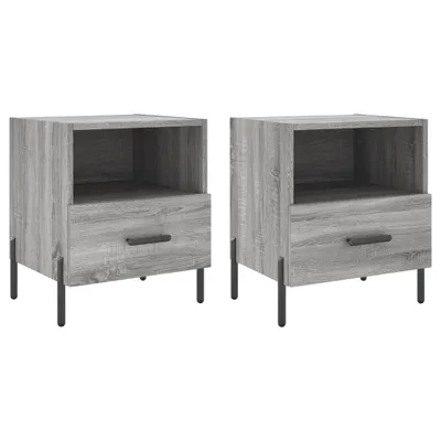 Produktbild von Nachttische 2 Stk. Grau Sonoma 40x35x47,5 cm Holzwerkstoff
