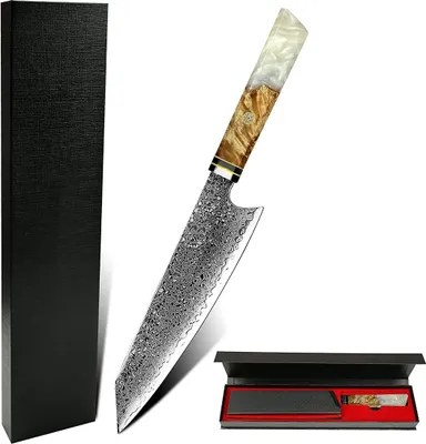 Image de Couteau de cuisine damassé IS-14036 - Blanc KP14036