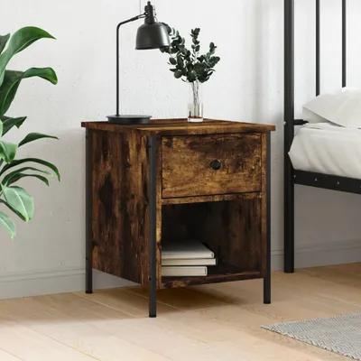 Zdjęcie produktu dla vidaXL Stolik nocny dąb wędzony 40x42x50 cm materiał drewnopochodny