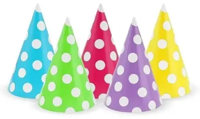 Productafbeelding van Papieren hoedjes, erwtenprint, 100 stuks