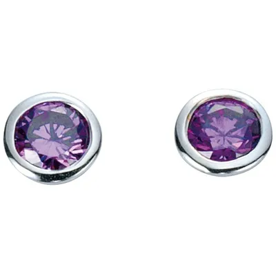 Produktbild von Miamar 01.1098L Damen Ohrstecker Silber Zirkonia lila