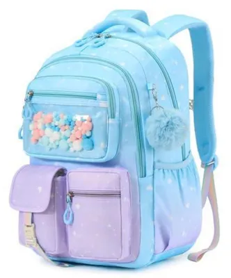 Image de Sac à dos pour filles, classes de 1ère à 5ème, bleu-violet, réfléchissant, 20 litres, ergonomique, imperméable