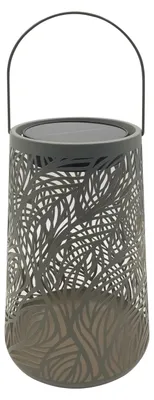 Produktbild von Dehner Solar-Laterne Olea Ø20 x H32 cm – LED Gartenleuchte, warmweiß, Solarbetrieb, Dämmerungssensor, Metall & Kunststoff, grün