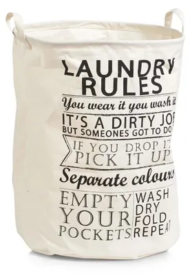 Produktbild von Zeller Wäschesammler "Laundry Rules", Ø38 x 48 cm, 14260