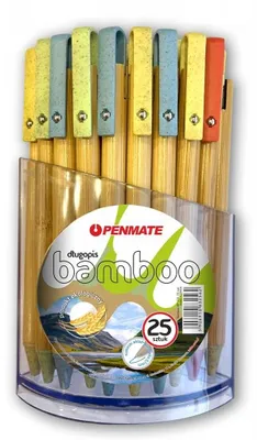 Produktbild von Penmate Kugelschreiber Bamboo 25er Set blaue Tinte