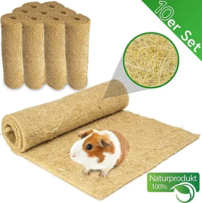 Produktbild von Nagerteppich aus 100% Hanf, 100 x 40cm, 5mm dick, 10er Pack Nagermatte, Hanfmatte für Nagetiere