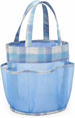 Image de Sac de plage bleu, sac pour jouets de plage avec compartiments en filet, idéal pour la plage