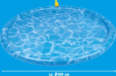 Produktbild von maxxpro Hundepool und Kühlmatte Ø100 CM - Hundeplanschbecken und Kühlmatte für Hunde - mit Sprinklern - PVC - Blau