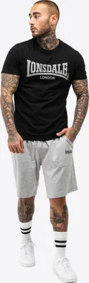 Image de Ensemble T-shirt et short hommes, coupe régulière MOY Black/Marl Grey XL Lonsdale
