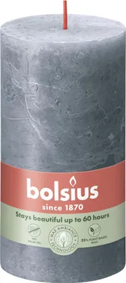 Produktbild von Bolsius Rustik Stumpenkerze 130/68 mm Schieferblau