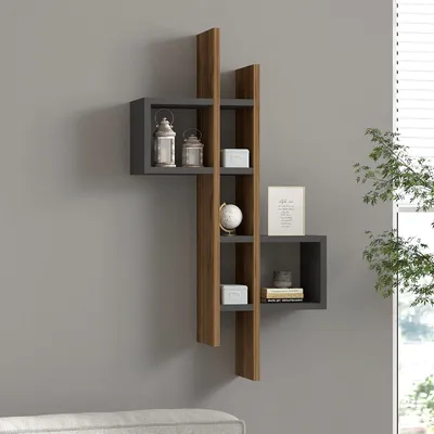Produktbild von Skye Decor, Emse - Oak, Anthracite, Wandregale, Eiche, 53,8 x 108 x 19,6 cm