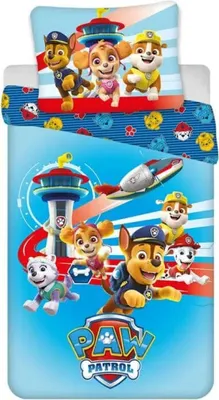 Produktbild von Paw Patrol Chase Rubble Marshall Kinder Bettwäsche Set 135/140x200 65x65